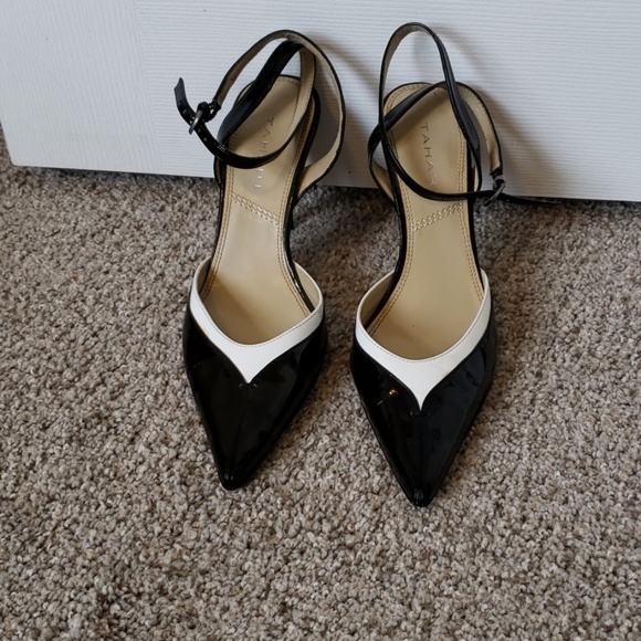 Tahari Shoes - Tahari Patent Leather Black & White Heels